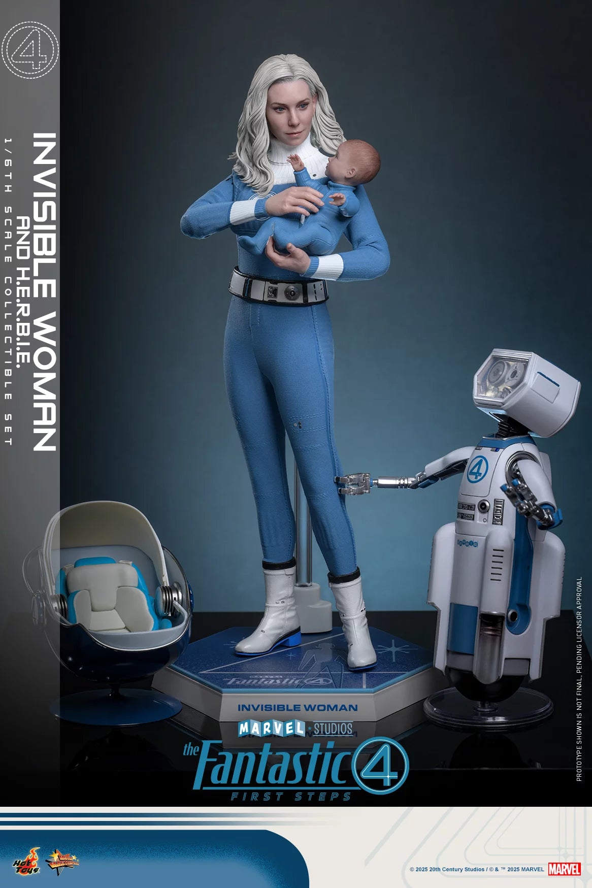 Fantastic Four First Steps Figura Movie Masterpiece 1/6 Invisible Woman Franklin and Herbie Deluxe Version 16-28 cms Hot Toys