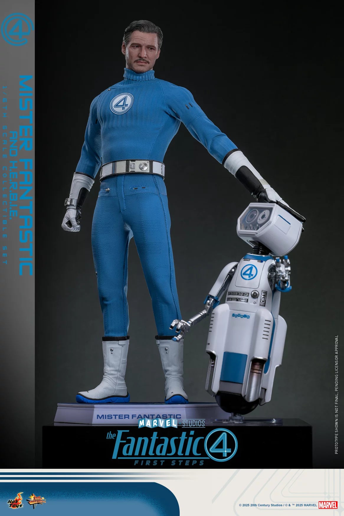 Fantastic Four First Steps Figura Movie Masterpiece 1/6 Mr Fantastic and Herbie Deluxe Version 16-30 cms Hot Toys