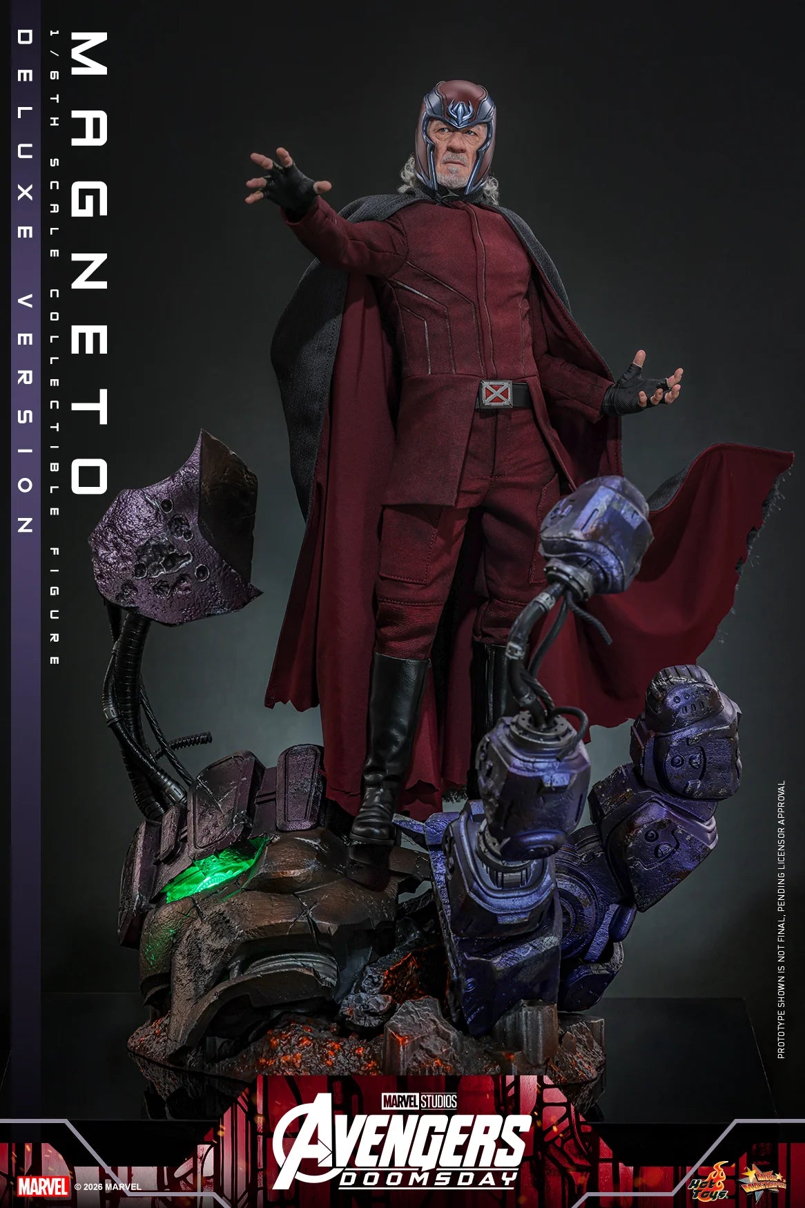 Hot Toys MMS913 Avengers: Doomsday Collectible Action Figure 1/6 Magneto (Deluxe Version) 30cm