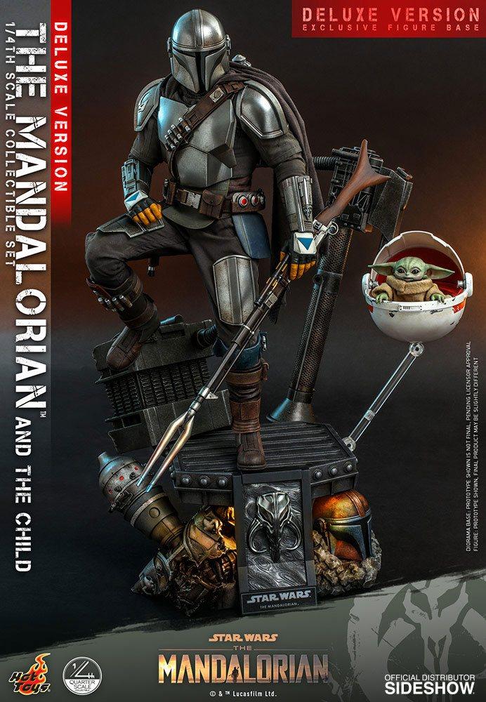 Figura HOT TOYS Star Wars The Mandalorian Pack de 2 Figuras 1/4 The Mandalorian & The Child Deluxe 46 cm