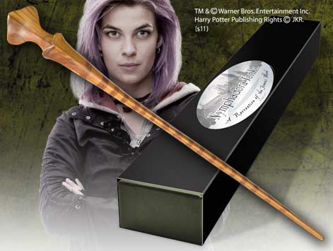 Replica the noble collection harry potter nymphadora tonks varita con caja y placa de identificacion