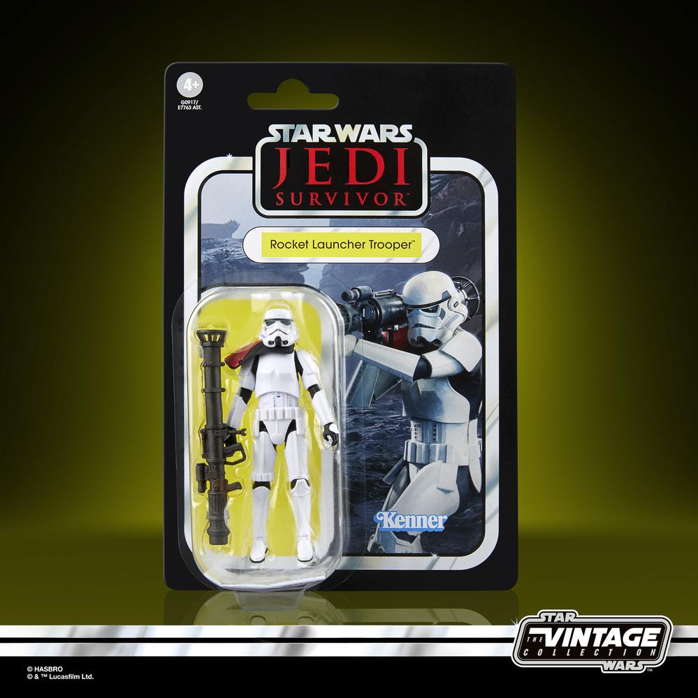 Figura hasbro star wars the vintage collection jedi survivor rocket launcher trooper