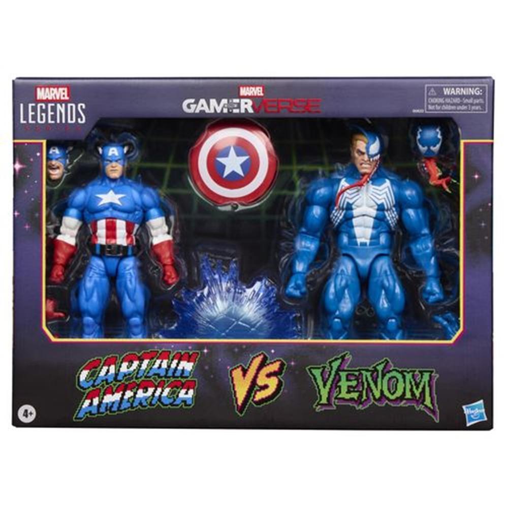Pack 2 figuras hasbro marvel legends gamerverse captain america vs venom
