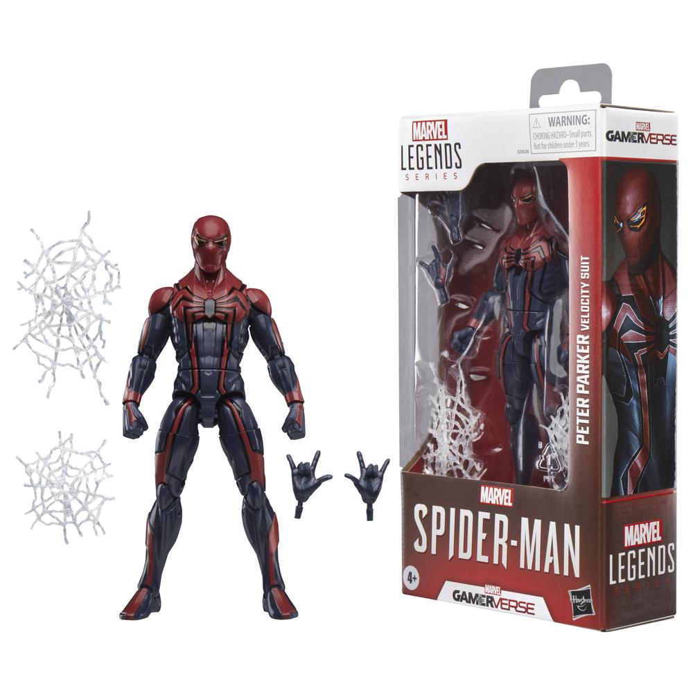 Figura hasbro marvel legends series gamerverse spider - man peter parker velocity suit