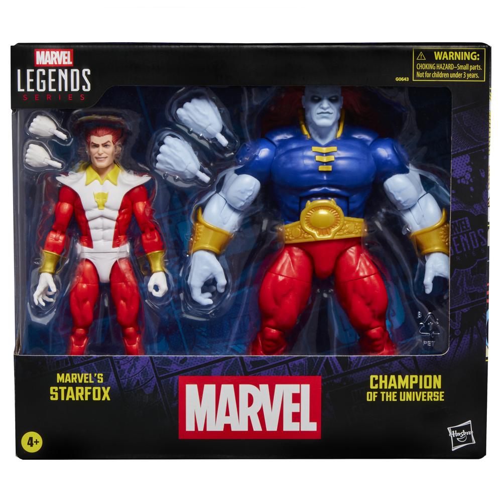 Pack 2 figuras hasbro marvel legends series marvel's starfox & champion of the universe