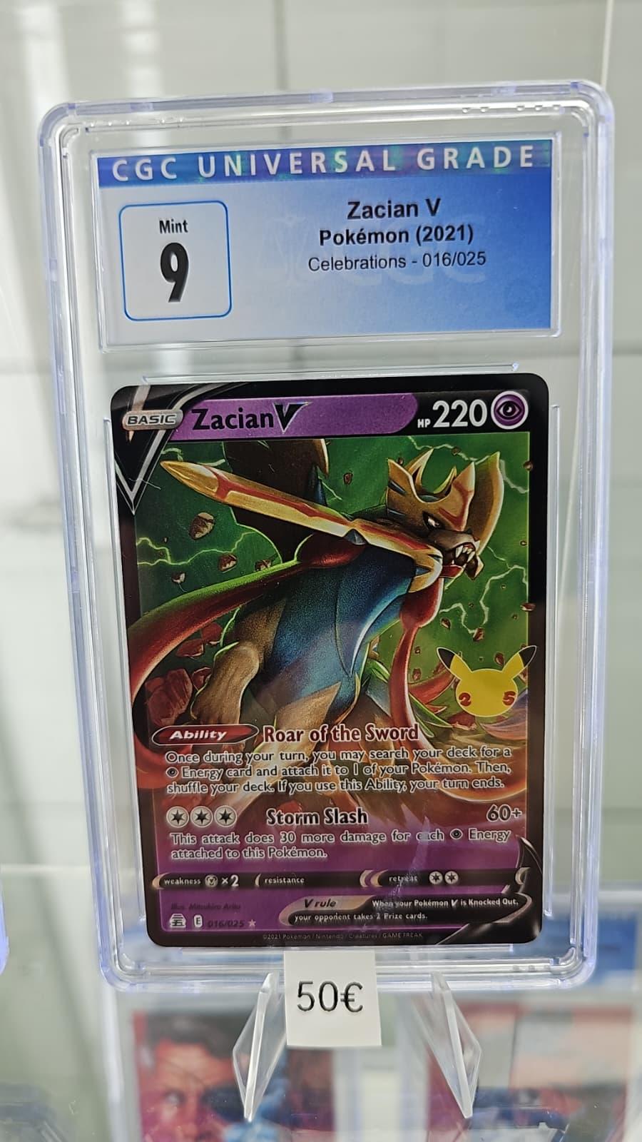 Pokemon TCG Carta Gradeada Zacian V Pokemon 2021 Celebrations -016/025 CGC 9 Ingles