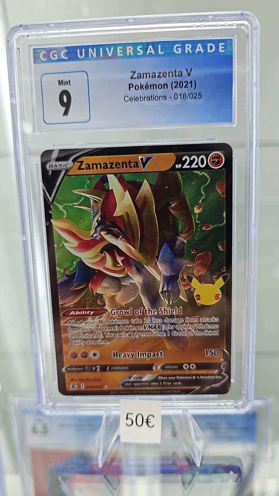 Pokemon TCG Carta Gradeada Zamazenta V Pokemon 2021 Celebrations -018/025 CGC 9 Ingles