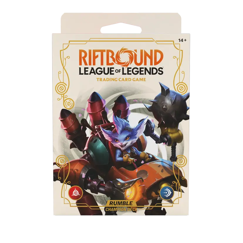 Riftbound: SPIRITFORGED  Mazo de Campeon de RUMBLE del juego de cartas de League of Legends INGLES