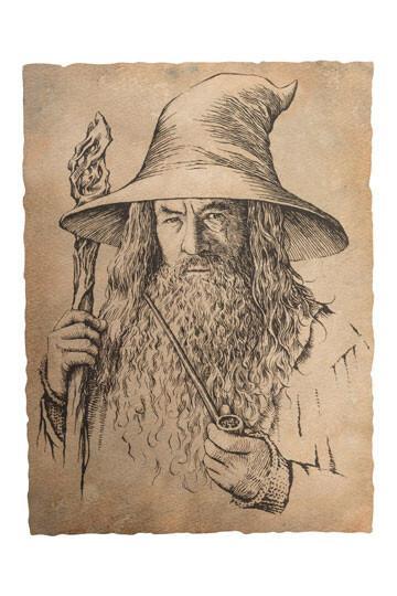 El Hobbit Litografia Portrait of Gandalf the Grey 21 x 28 cm