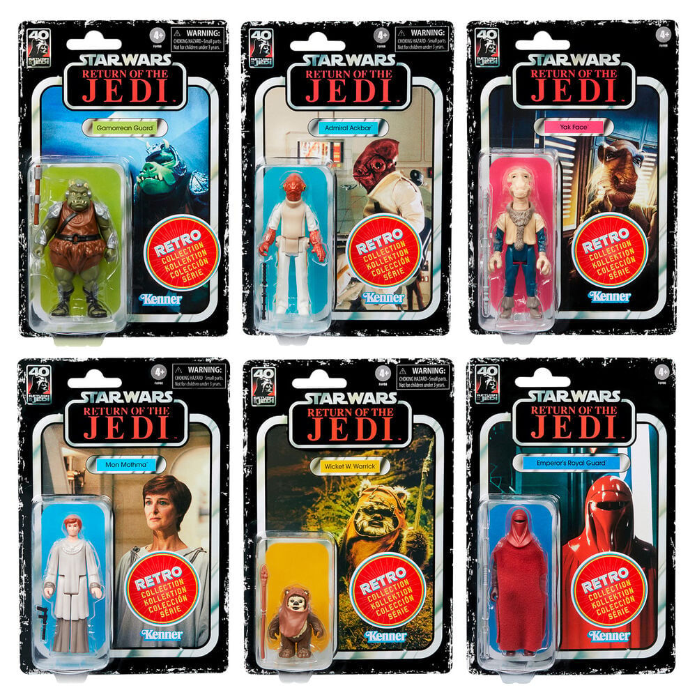 Set 6 figuras coleccion Retro Star Wars El Retorno del Jedi 9,5cm surtido