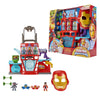 Playset Quartier Général Iron Man et son Équipe de Super-Héros Marvel