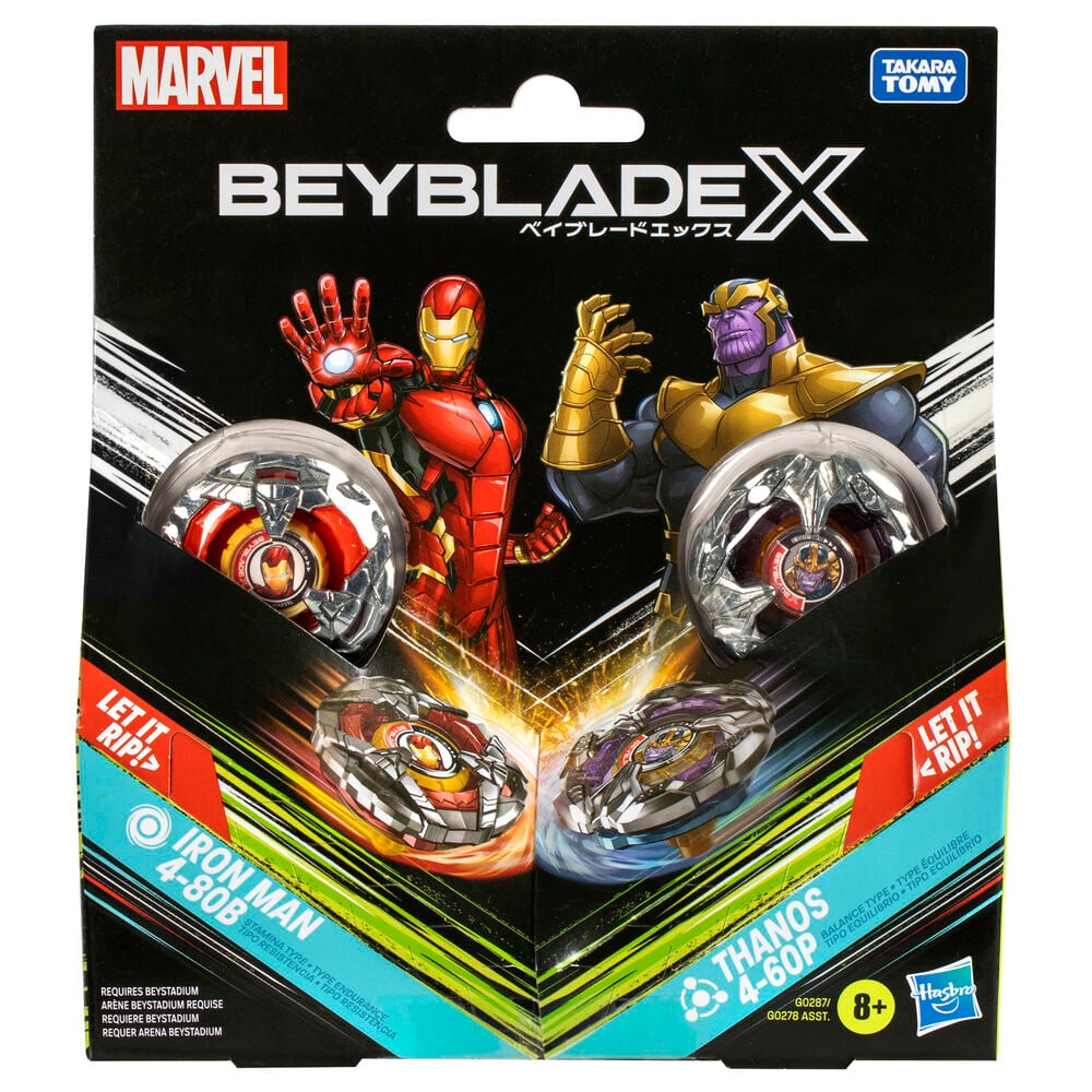 Kit inicial Beyblade X Marvel surtido