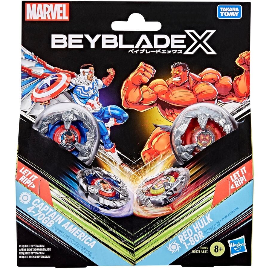 Kit inicial Beyblade X Marvel surtido