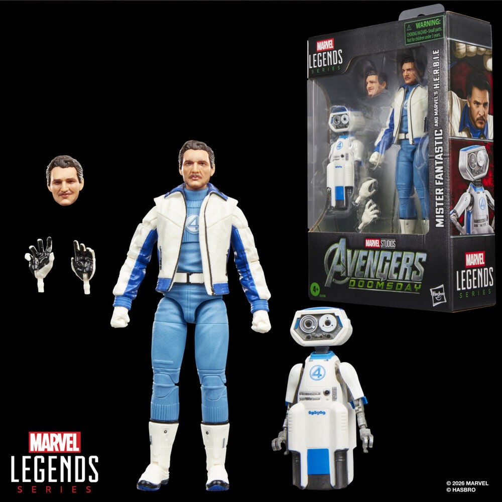 Figura Mister Fantastic and Marvels H.E.R.B.I.E Avengers Doomsday Marvel Legends Series 15cm