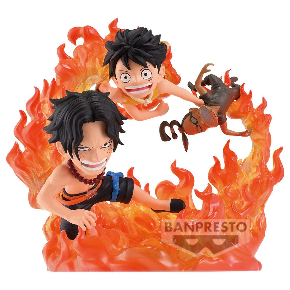 Figura Portgas D Ace & Monkey D Luffy WCF Log Stories Marineford One Piece 10cm