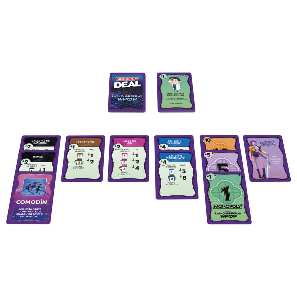 Juego cartas Deal Monopoly Kpop Demon Hunters español
