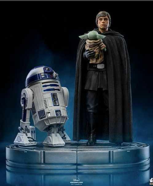 Pack Iron Studios 1/10 The Mandalorian Luke Skywalker  Grogu con R2-D2