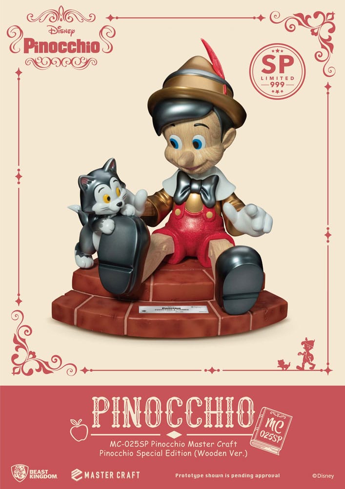 Disney Estatua Master Craft Pinocchio Wooden Ver. Special Edition 27 cm