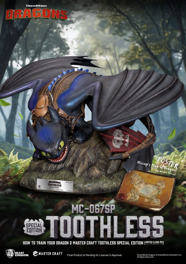 Cómo Entrenar A Tu Dragón 2 Estatua Master Craft Toothless 38 cm