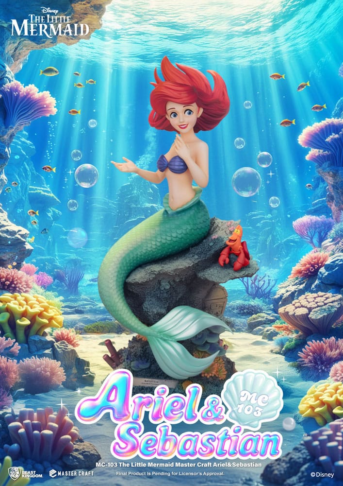 La Sirenita Estatua Master Craft Ariel & Sebastián 42 cm