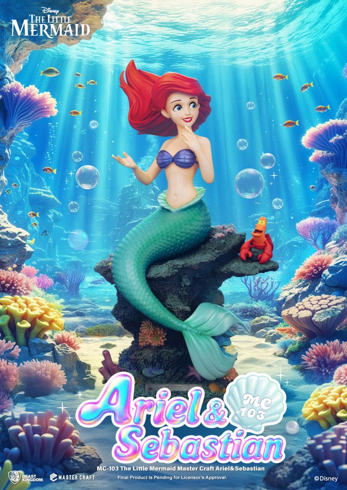 La Sirenita Estatua Master Craft Ariel & Sebastián 42 cm