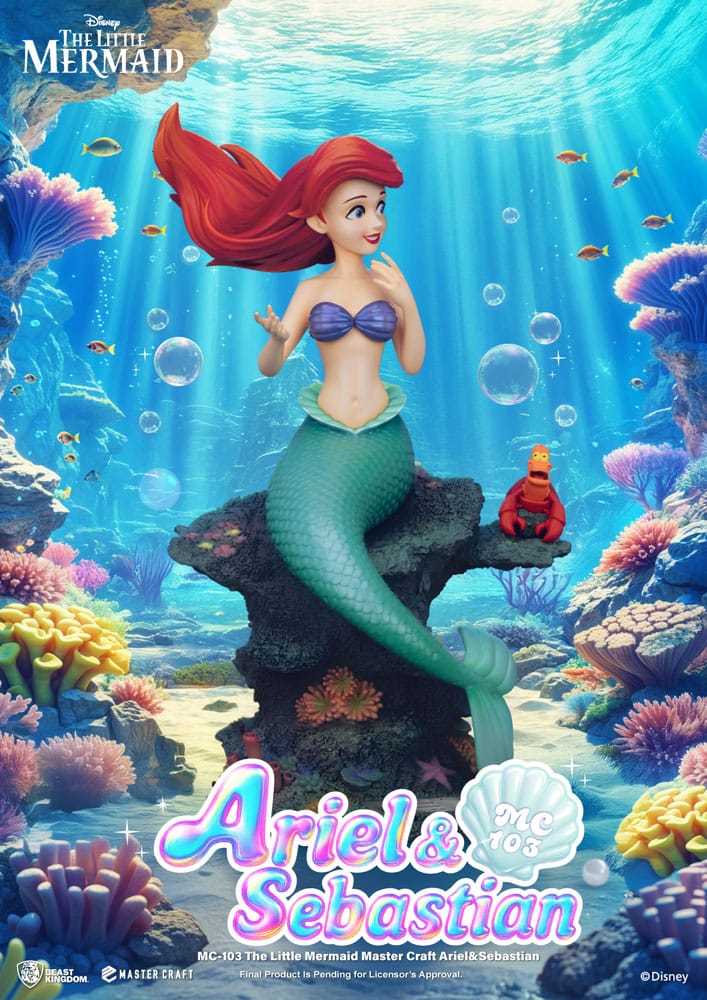 La Sirenita Estatua Master Craft Ariel & Sebastián 42 cm