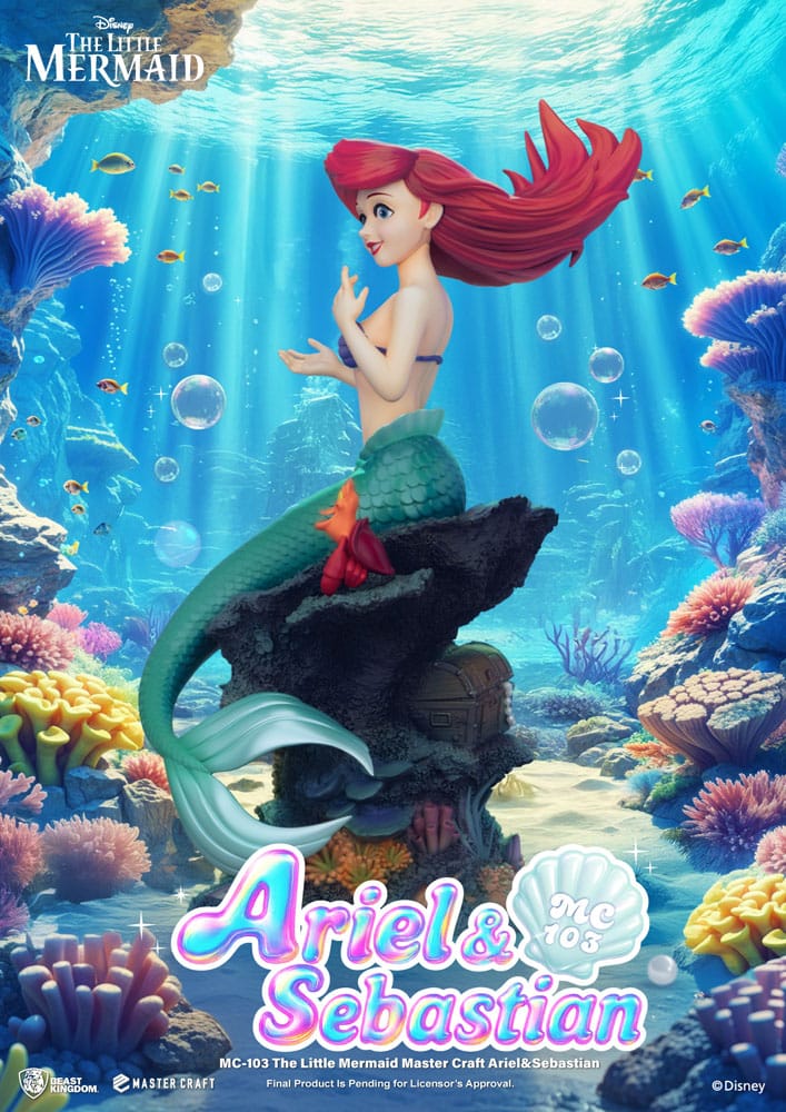 La Sirenita Estatua Master Craft Ariel & Sebastián 42 cm