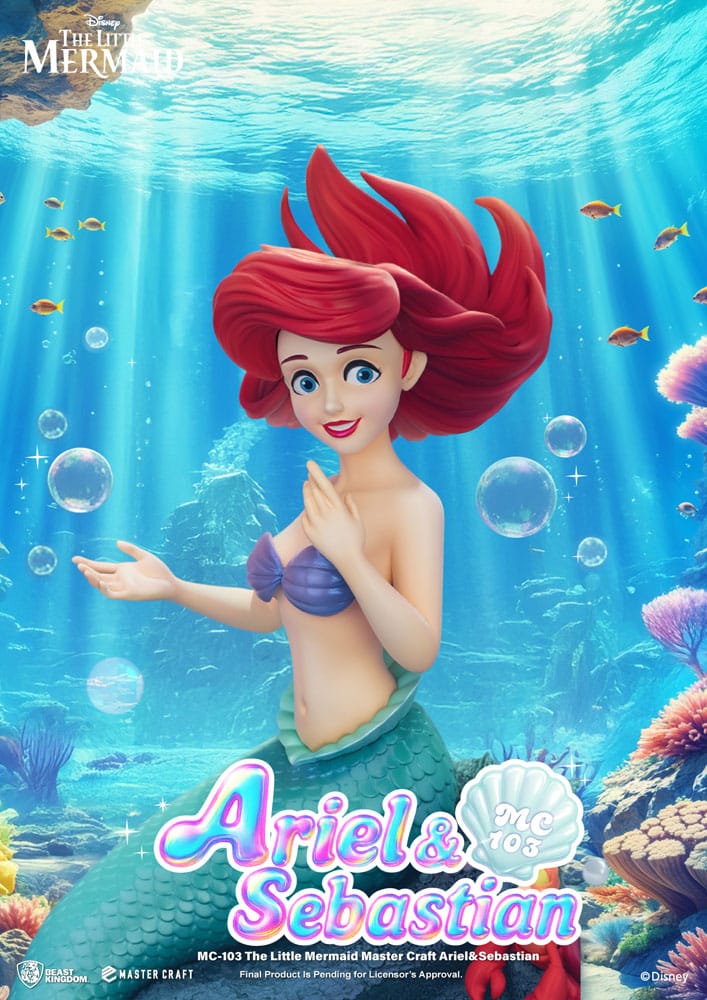 La Sirenita Estatua Master Craft Ariel & Sebastián 42 cm