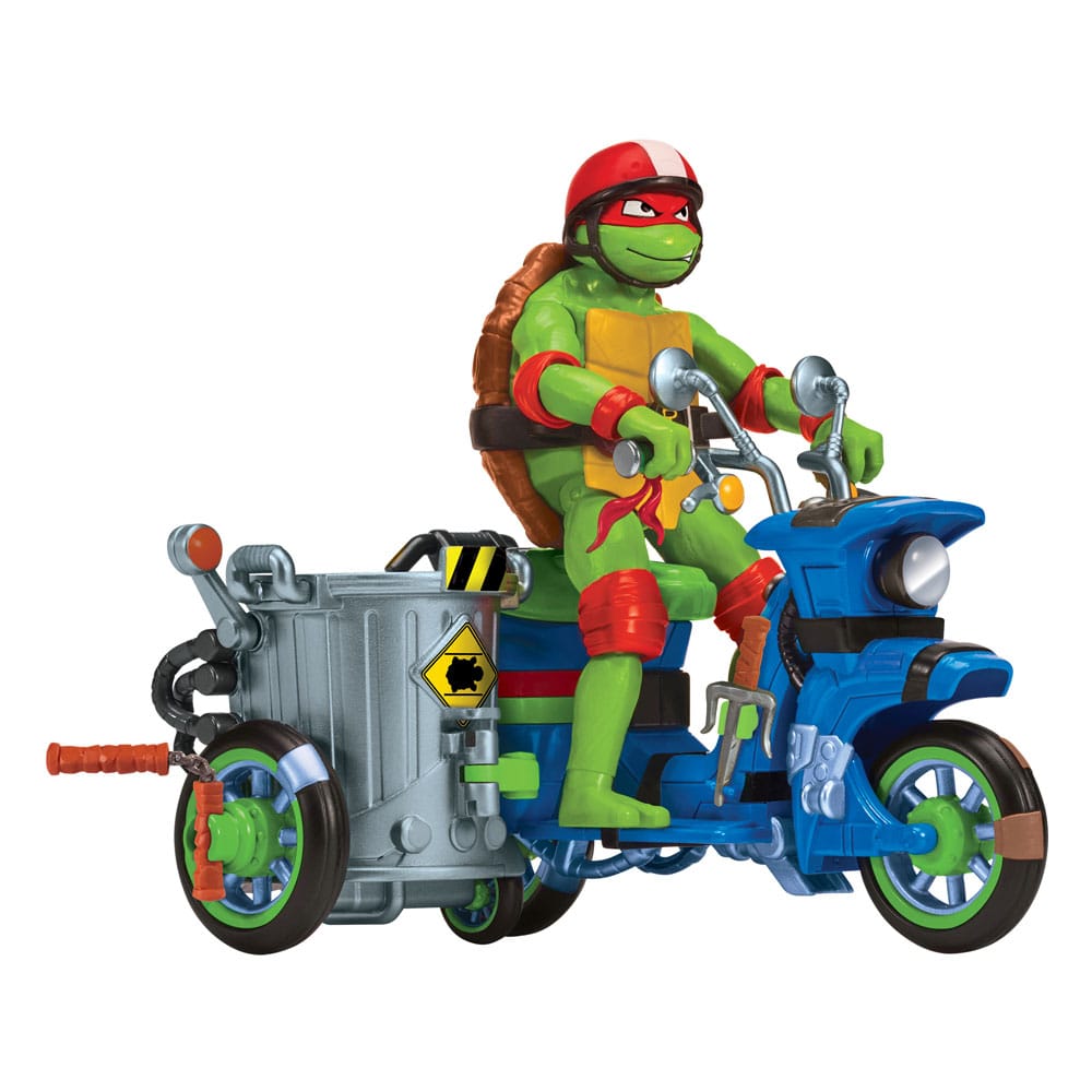Ninja Turtles: Caos Mutante Figura Raphael & Scooter y sidecar 11 cm 