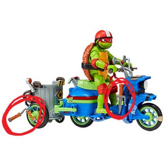 Ninja Turtles: Caos Mutante Figura Raphael & Scooter y sidecar 11 cm 