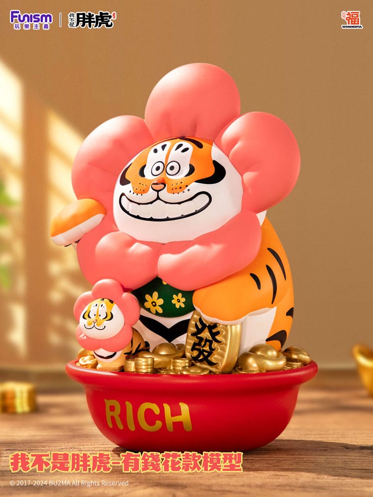 I Am Not Fat Tiger Estatua Alexander the Tiger Rich Flower 20 cm   