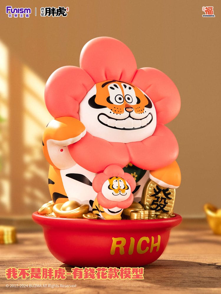 I Am Not Fat Tiger Estatua Alexander the Tiger Rich Flower 20 cm   
