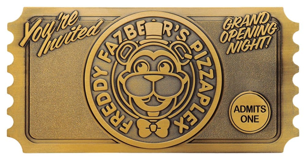 Five Nights at Freddy’s Réplica Pizzaplex Opening Night Ticket Limited Edition 16 x 8 cm