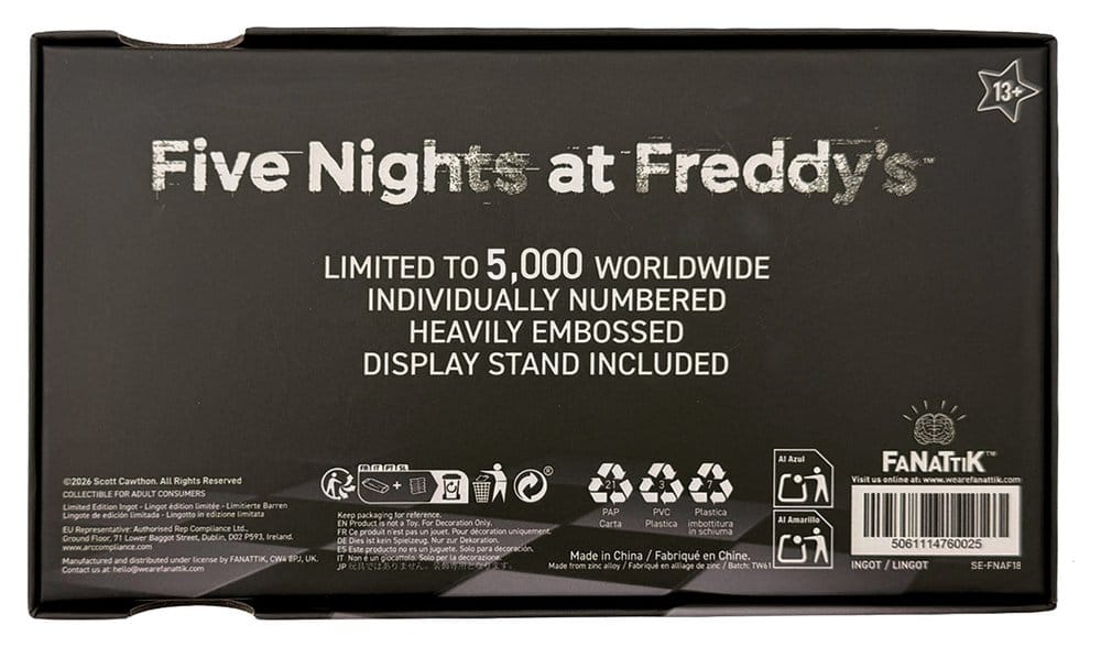 Five Nights at Freddy’s Réplica Pizzaplex Opening Night Ticket Limited Edition 16 x 8 cm