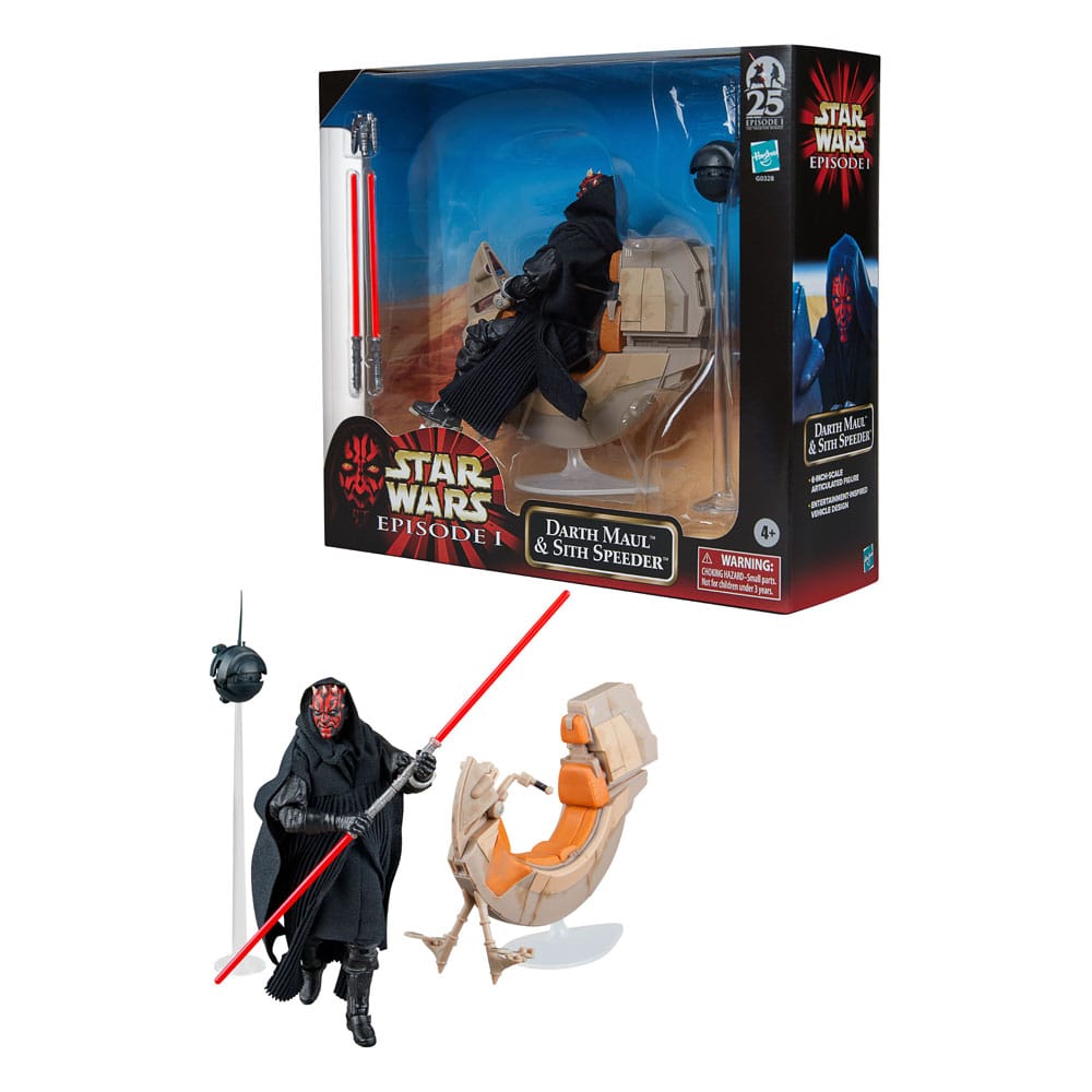 Star Wars Episode I Black Series Vehículo con Figura Darth Maul & Sith Speeder 25th Anniversary