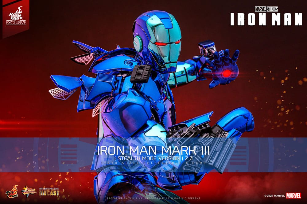 Iron Man Movie Masterpiece Diecast 1/6 Iron Man Mark III (Stealth Mode Ver.) 2.0 Hot Toys Exclusive 33 cm