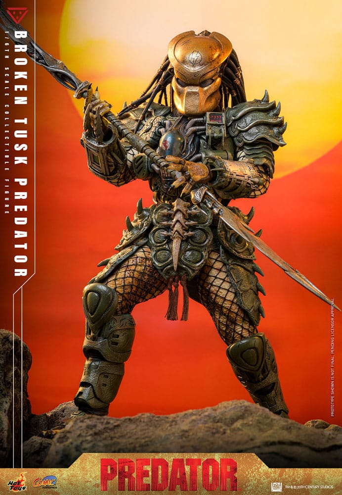 Alien vs. Predator Figura Comic Masterpiece 1/6 Broken Tusk Predator 35 cm