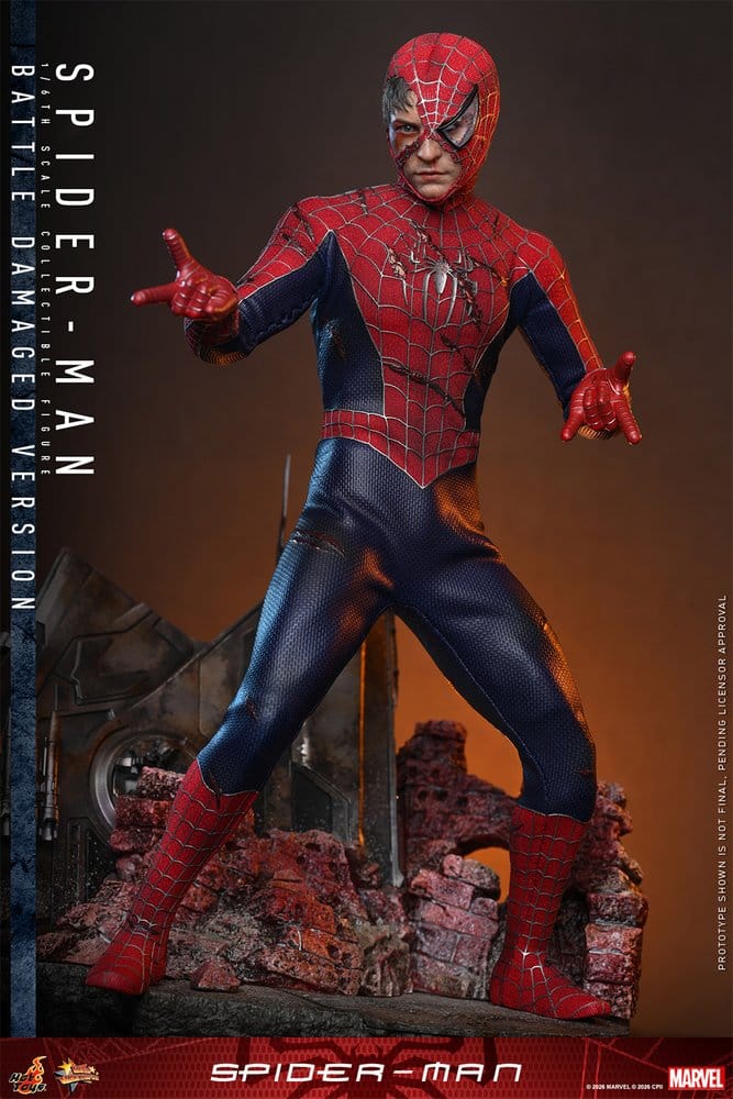 Spider-Man Figura Movie Masterpiece 1/6 Spider-Man (Battle Damaged Version) 30 cm