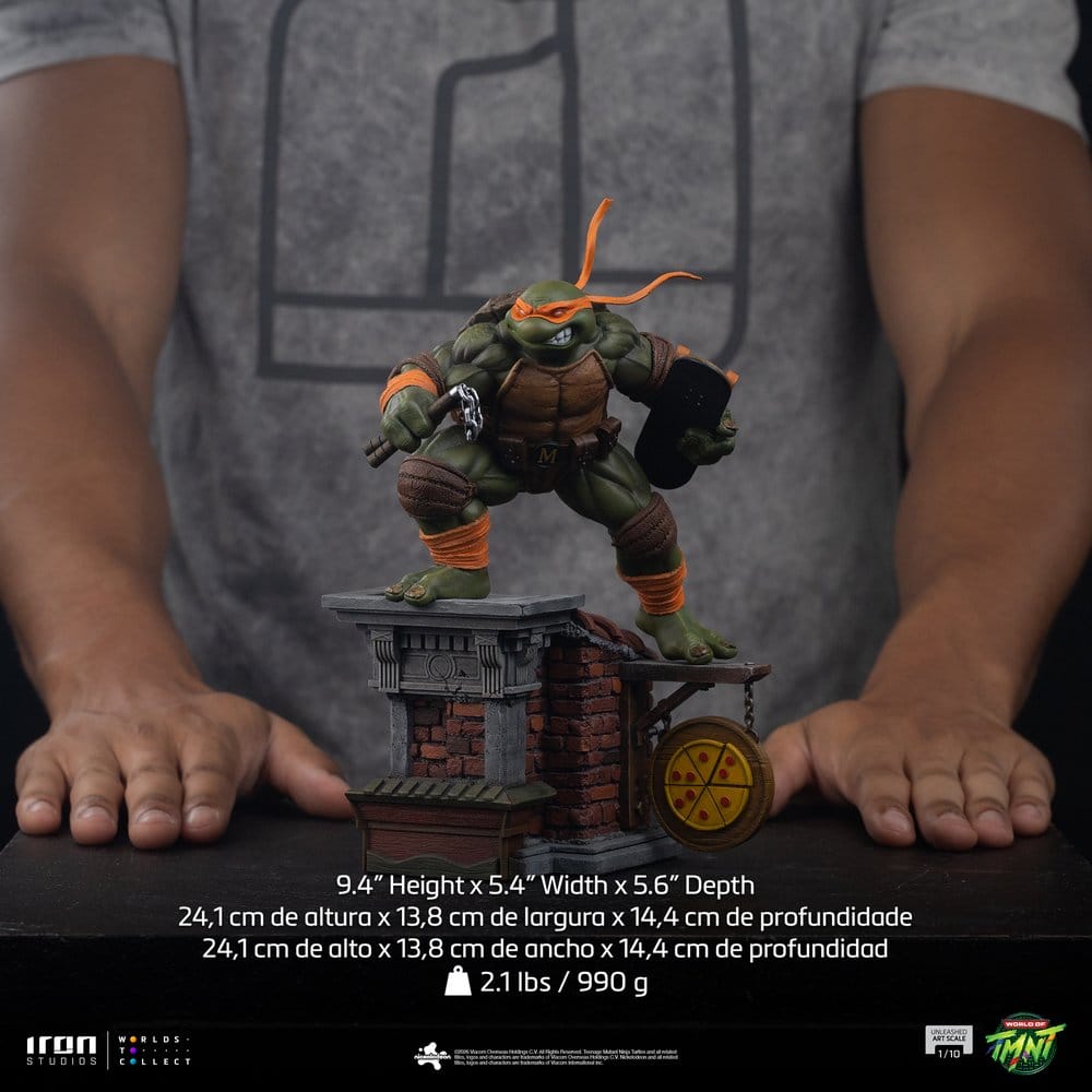 Las Tortugas Ninja Estatua 1/10 Art Scale Michelangelo Unleashed 24 cm