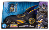 DC x Sonic - The Hedgehog Figura con Vehículo Shadow Batman & Batmobile 6 cm 