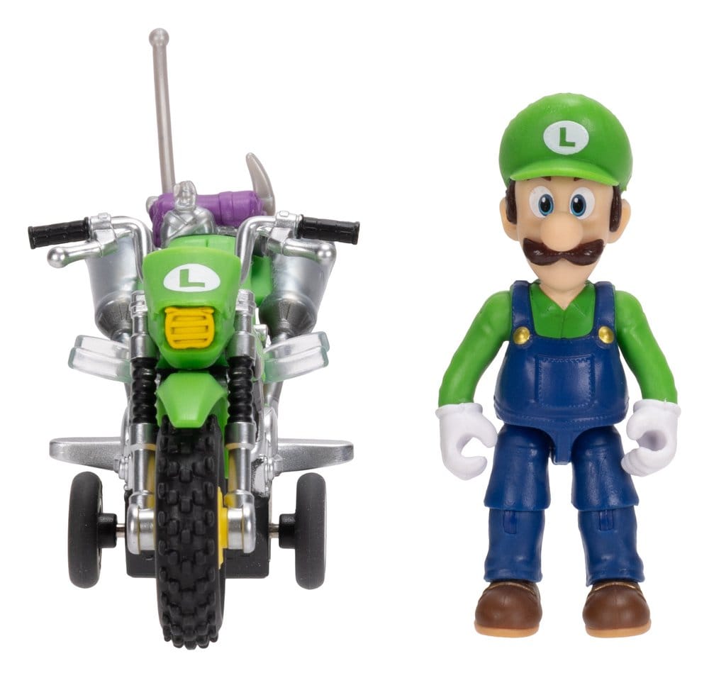 Super Mario Galaxy: la película Figura con Motocicleta de Retroceso Luigi 6 cm