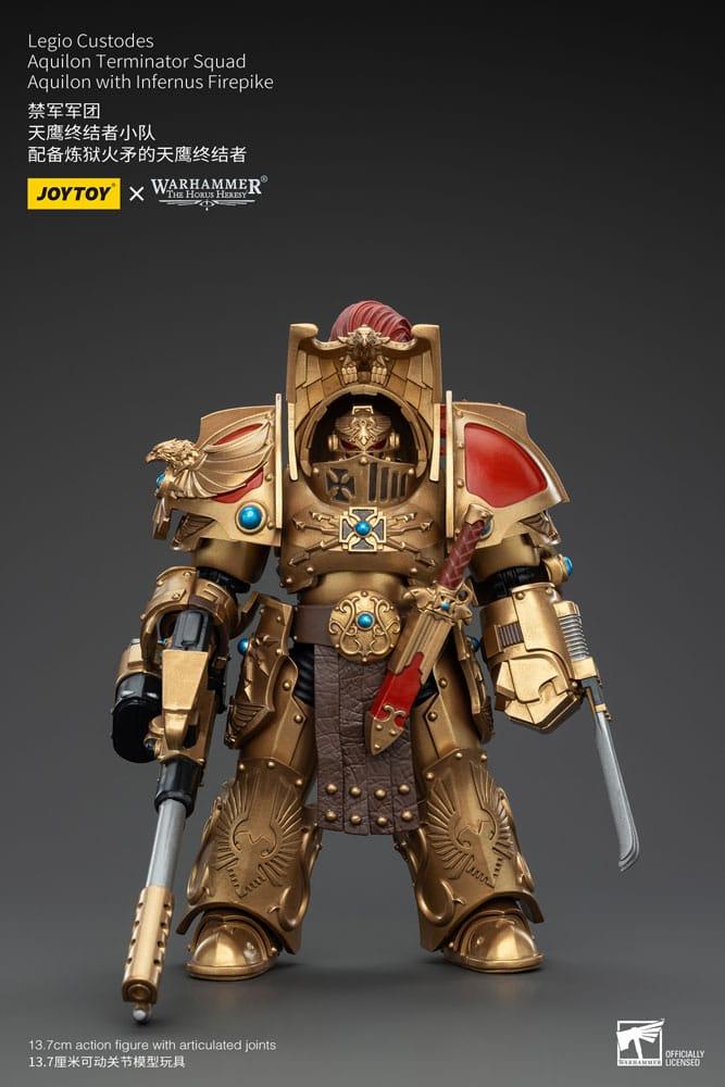 The Horus Heresy Figura 1/18 Legio Custodes Aquilon Terminator Squad Aquilon with Infernus Firepike 14 cm