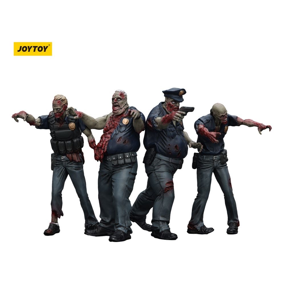 Zombie Pack de 4 Figuras Dark Source Police (Male) 8 cm