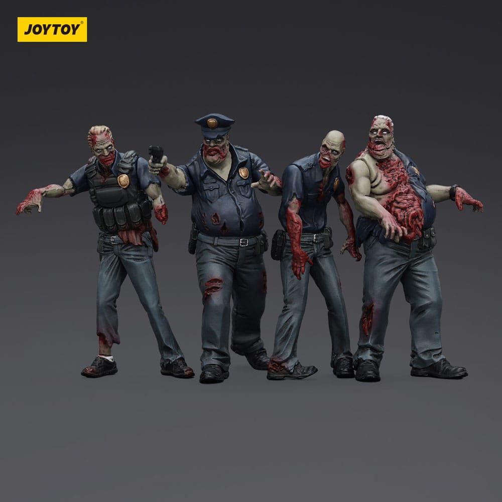 Zombie Pack de 4 Figuras Dark Source Police (Male) 8 cm