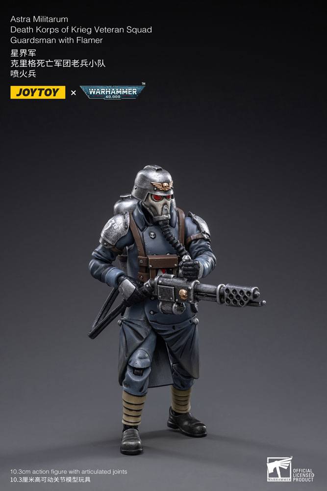Warhammer 40k Figura 1/18 Death Korps of Krieg Veteran Squad Guardsman with Flamer 10 cm