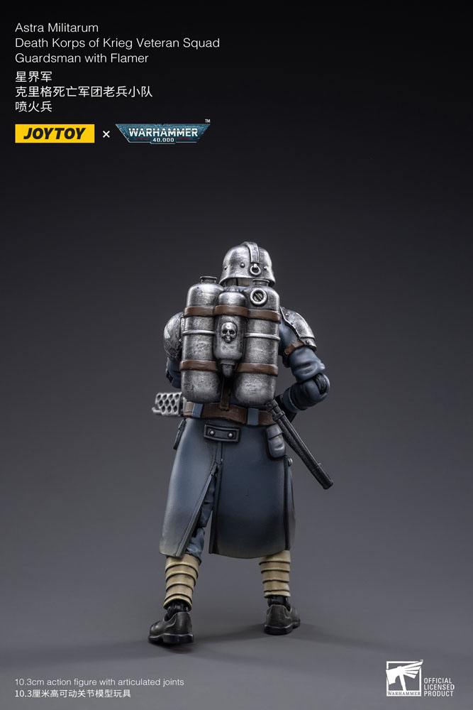 Warhammer 40k Figura 1/18 Death Korps of Krieg Veteran Squad Guardsman with Flamer 10 cm