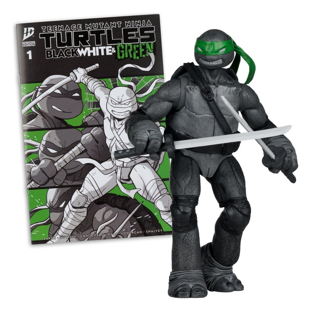 Las Tortugas Ninja Page Punchers Figura Leonardo (Black White & Green) (Red Platinum Edition) 13 cm
