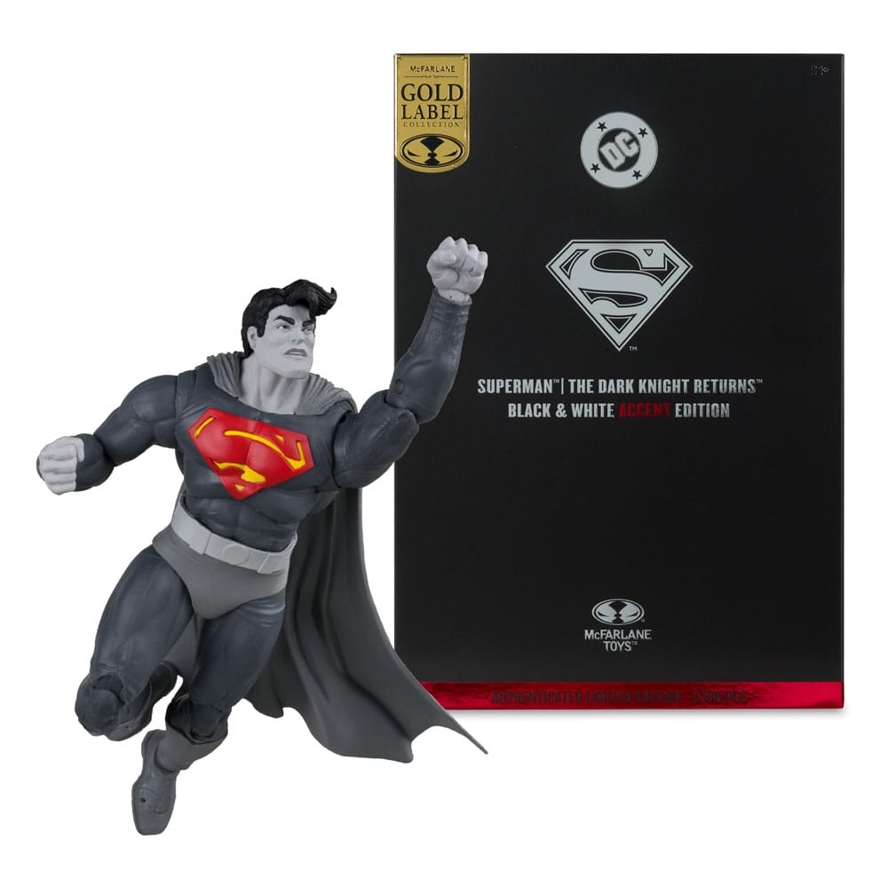 DC Multiverse Figura Superman (The Dark Knight Returns) (Black & White Accent Edition) (Gold Label) 18 cm