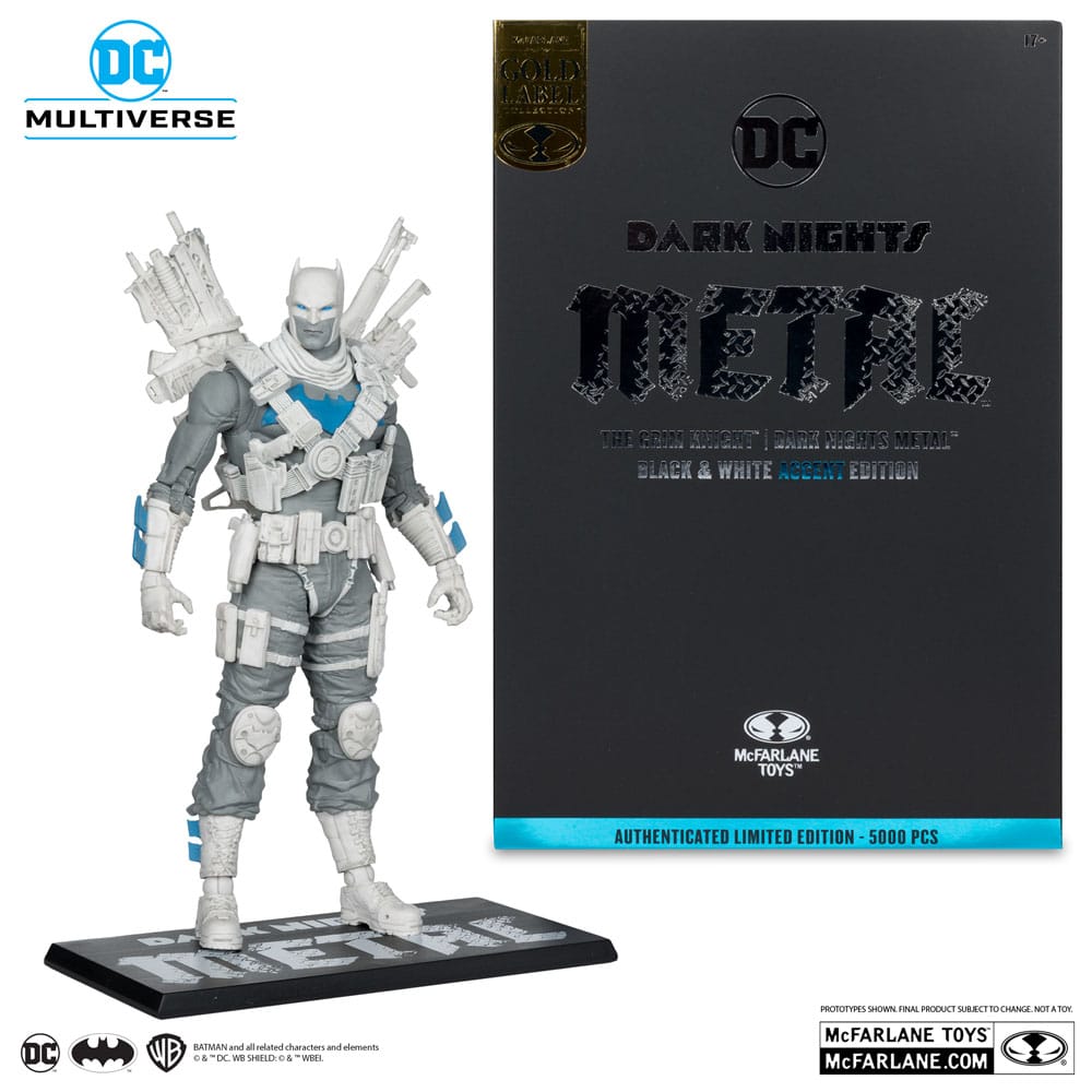 DC Multiverse Figura The Grim Knight (Dark Nights Metal) (Black & White Accent Edition) (Gold Label) 18 cm