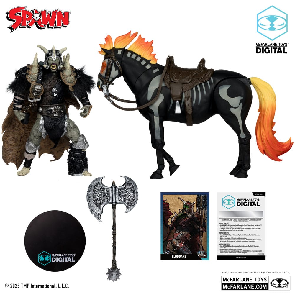 Spawn Figura Bloodaxe con caballo (Spawn: The Dark Ages) (McFarlane Toys 30th Anniversary) (Gold Label) 18 cm